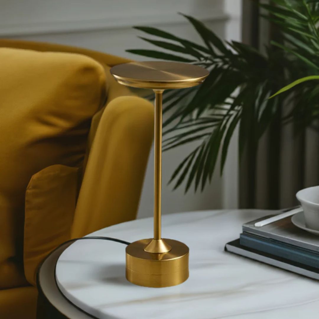 Modern Metal Touch Table Lamp – Rechargeable Cordless LED Light