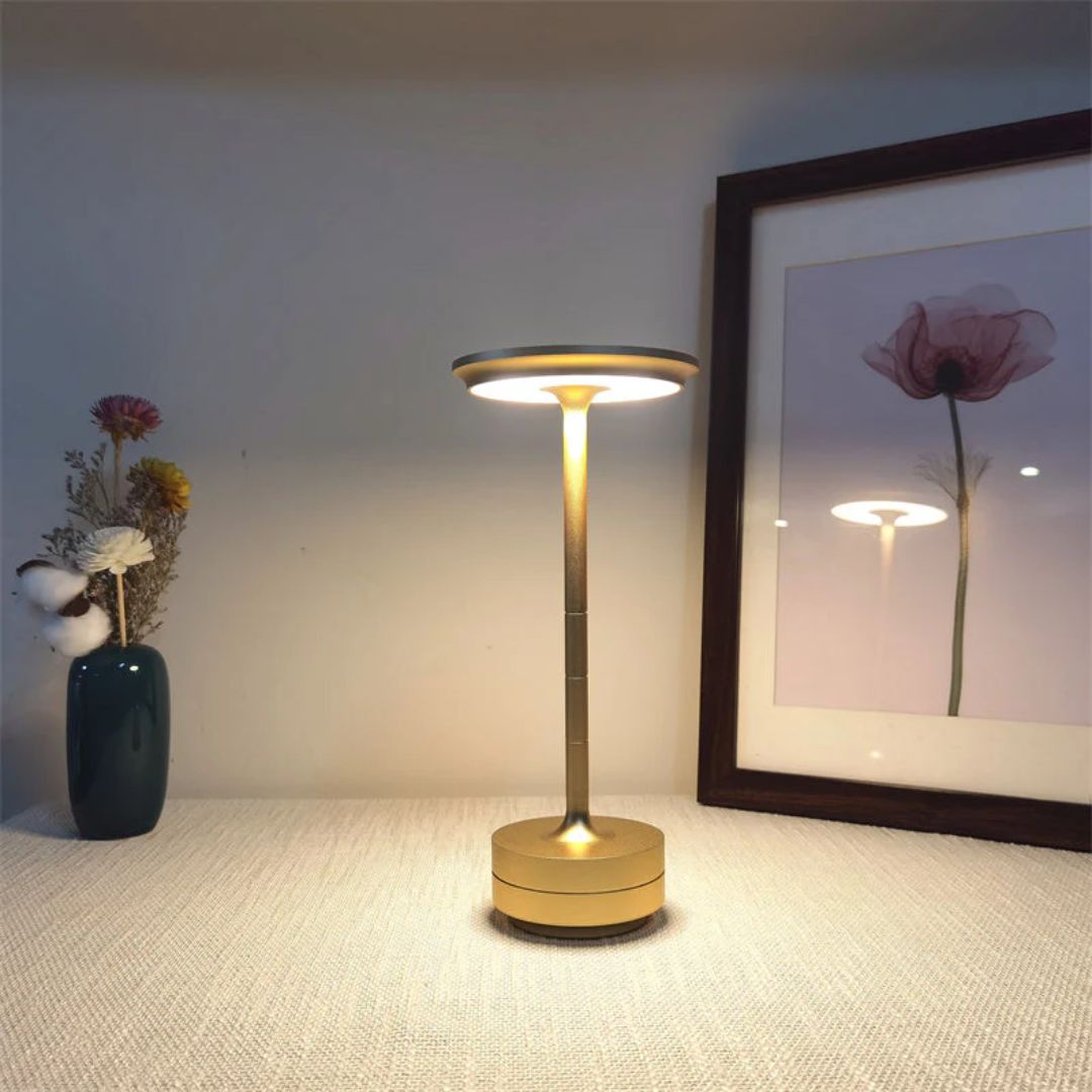 Modern Metal Touch Table Lamp – Rechargeable Cordless LED Light