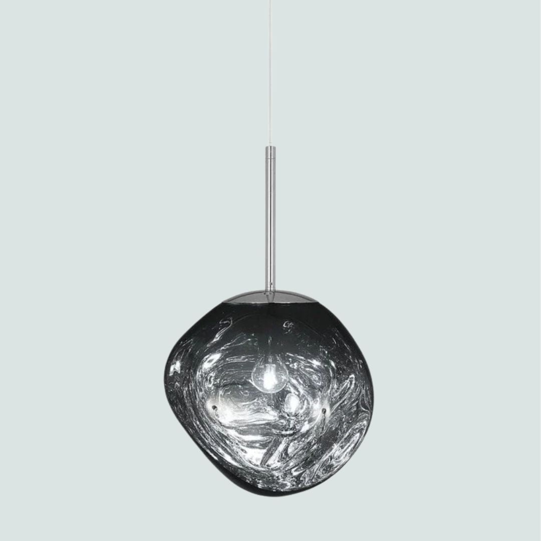 Modern Melted Metallic Pendant Lamp – Sculptural Reflective Ceiling Light