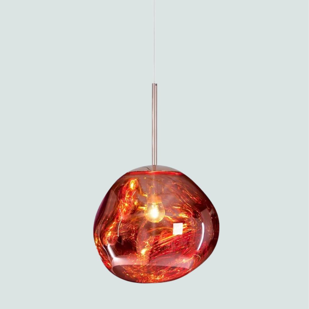 Modern Melted Metallic Pendant Lamp – Sculptural Reflective Ceiling Light